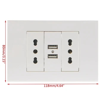 16A WallDouble Italian/Chile Plug Power Socket Adapter Dual USB Ports Panel 5V 1A
16A WallDouble Italian/Chile Plug Power Socket Adapter Dual USB Ports Panel 5V 1A