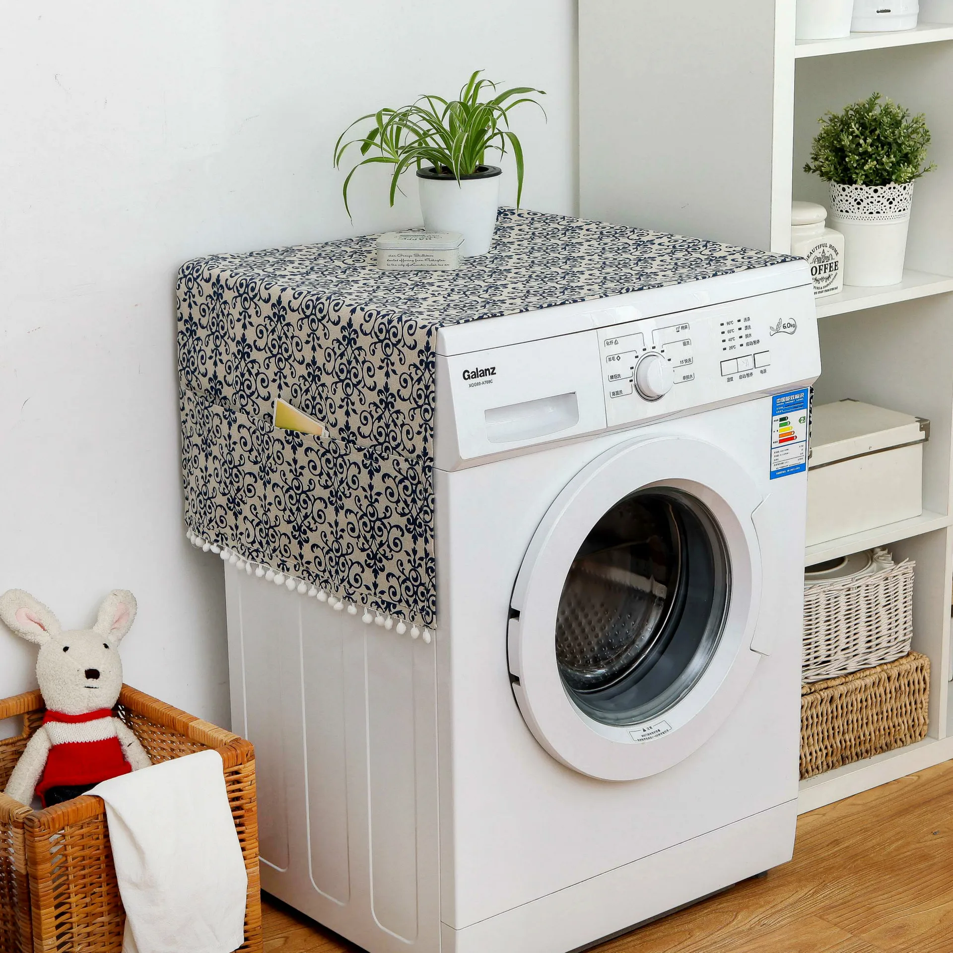 Washing machine dust cover Printed fabric rustic style Washing machine cover dust cover
Washing machine dust cover Printed fabric rustic style Washing machine cover dust cover