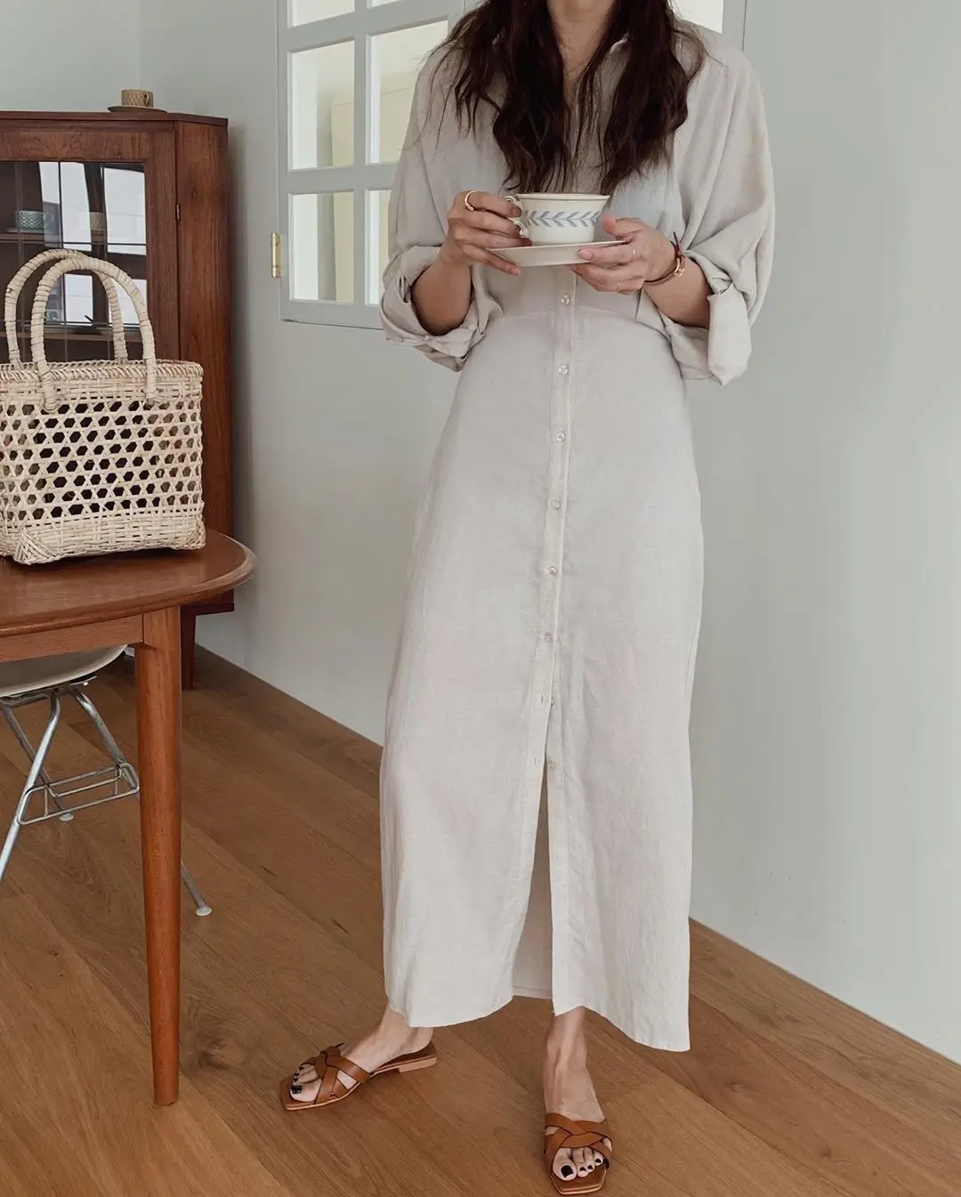 Women Straight Dress Autumn Casual Long Sleeve Lace-up Loose Long Dress Female Fashion Lapel Single-breasted vs298
Women Straight Dress Autumn Casual Long Sleeve Lace-up Loose Long Dress Female Fashion Lapel Single-breasted vs298