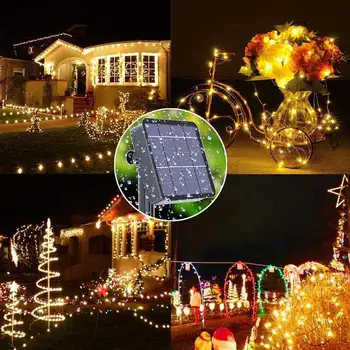 Solar Light 5V 100LED Light 8 Function 10 Meters 100 Lamp Rubber Line Waterproof Outdoor String Lights Christmas Party Lamp 6
Solar Light 5V 100LED Light 8 Function 10 Meters 100 Lamp Rubber Line Waterproof Outdoor String Lights Christmas Party Lamp 6