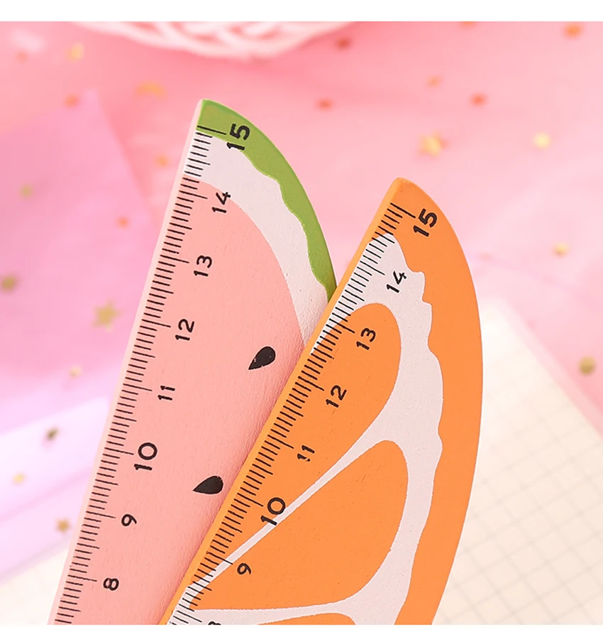 plastic fresh fruit ruler 15cm drawing ruler straight ruler