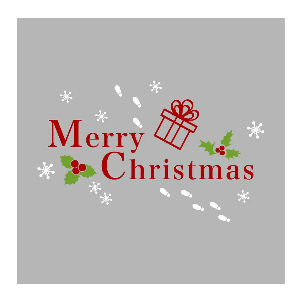 merry christmas snowflake gift box wall sticker home decor