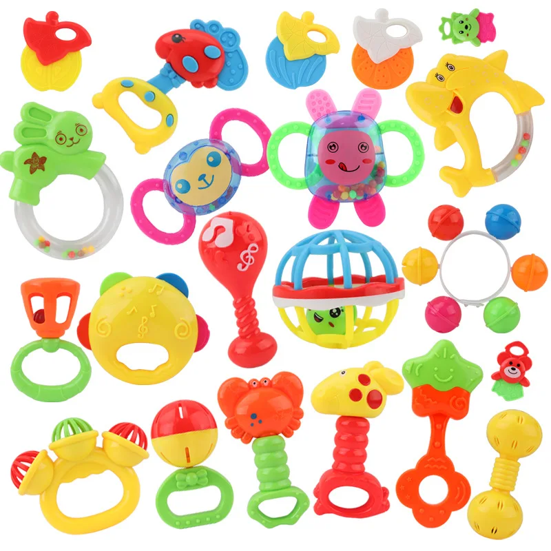 Infant Rattle Teething Baby Toys Bottle Storage Shake Grab Hand Development Teethers Toy Set Newborn Toddler | Игрушки и хобби
