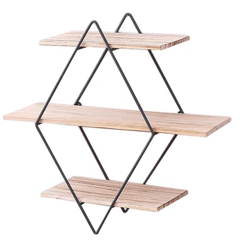 Wrought Iron Wall Mounted Storage Bookshelf Floating Shelves Wall Hanging Display Shelf Organizer Home Bedroom - Rhombus Shape
Wrought Iron Wall Mounted Storage Bookshelf Floating Shelves Wall Hanging Display Shelf Organizer Home Bedroom - Rhombus Shape