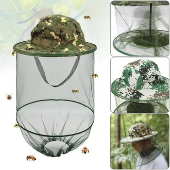 

New Garden Beekeeping Hat Camouflage Nets for Mosquito Net Hat Outdoor Mosquito Cap Bug Insect Fishing Hat Mesh Face Protector