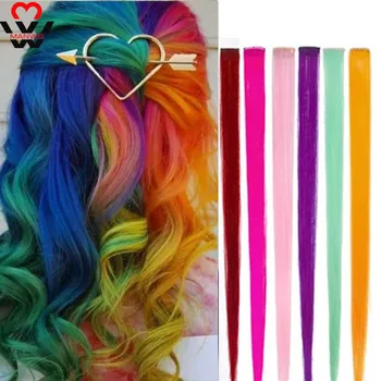 MANWEILong Straight Highlight For Hair Extension color Clip In Rainbow Hair strands Pink Hairpiece Synthetic wig Hair Streak
MANWEILong Straight Highlight For Hair Extension color Clip In Rainbow Hair strands Pink Hairpiece Synthetic wig Hair Streak