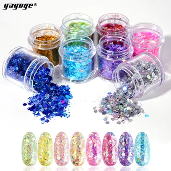 Yayoge 8 Colors /SET Mixed Laser Colorful Nail Sequins Nail Glitter Decorations Thin Flakes Glitter Designs Paillettes US SHIP
Yayoge 8 Colors /SET Mixed Laser Colorful Nail Sequins Nail Glitter Decorations Thin Flakes Glitter Designs Paillettes US SHIP