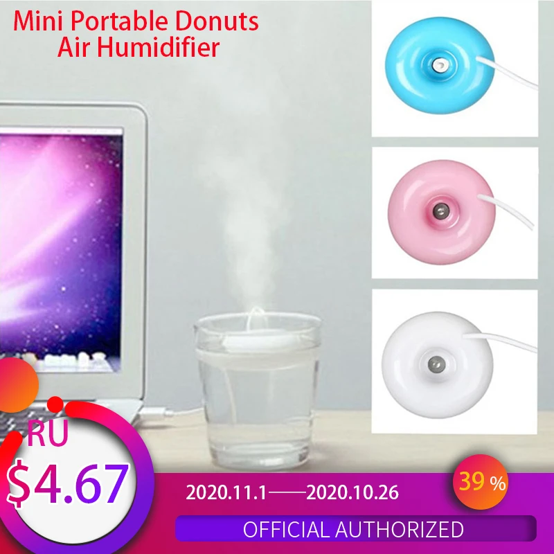 Mini Portable Donuts USB Air Humidifier Purifier USB Aroma Essential Oil Diffuser Mist Maker For Office Home Atomizer
Mini Portable Donuts USB Air Humidifier Purifier USB Aroma Essential Oil Diffuser Mist Maker For Office Home Atomizer