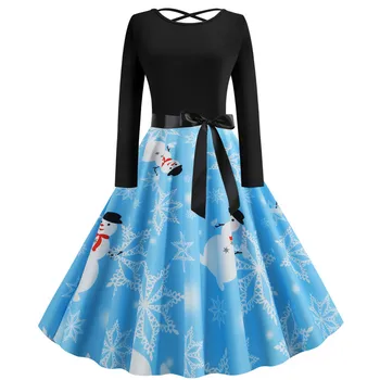 2019 Elegant A-line Christmas Dresses Women Long Sleeve Autumn Winter Vintage Black Print Slim Party Dress Vestidos Robe Femme
2019 Elegant A-line Christmas Dresses Women Long Sleeve Autumn Winter Vintage Black Print Slim Party Dress Vestidos Robe Femme