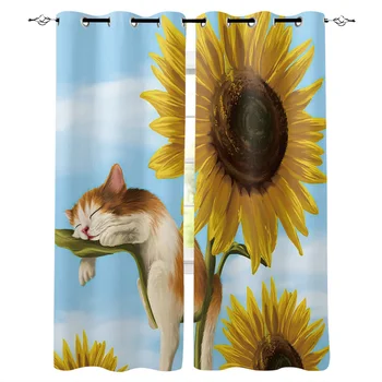 Spring Sunflower Flower Cat Printed Window Curtains Living Room Bedroom Curtains Polyester Cloth Home Decor
Spring Sunflower Flower Cat Printed Window Curtains Living Room Bedroom Curtains Polyester Cloth Home Decor