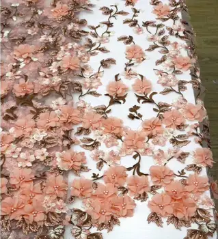 3D Flower Lace Fabric With Beads For Wedding 3020 High quality Peach Embroidered French Tulle Lace Nigerian Lace Fabrics ZHXA16
3D Flower Lace Fabric With Beads For Wedding 3020 High quality Peach Embroidered French Tulle Lace Nigerian Lace Fabrics ZHXA16
