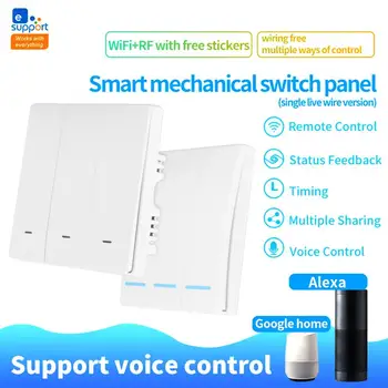 Wall Smart Switch White Wi-Fi mechanical phone APP Wall Smart Light Controller Work with Amazon alexa and Google assistant
Wall Smart Switch White Wi-Fi mechanical phone APP Wall Smart Light Controller Work with Amazon alexa and Google assistant