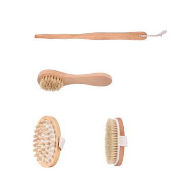 Dry Brushing Body Brush Kit for Exfoliating with Boar Bristles Long Handle Back Scrubber Bath Shower Brush Face Massager 
Dry Brushing Body Brush Kit for Exfoliating with Boar Bristles Long Handle Back Scrubber Bath Shower Brush Face Massager