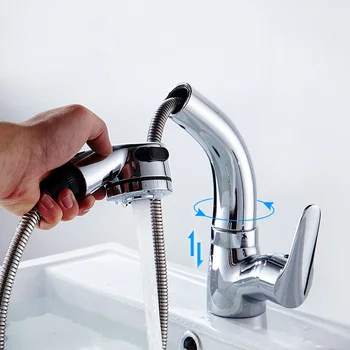 Pull-type Kitchen or Bathroom Basin Faucets Washbasin Lift 360 Degree Rotating Brass Single Pole Hot and Cold Water Water-tap
Pull-type Kitchen or Bathroom Basin Faucets Washbasin Lift 360 Degree Rotating Brass Single Pole Hot and Cold Water Water-tap