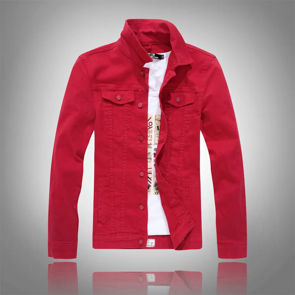 denim red jacket men