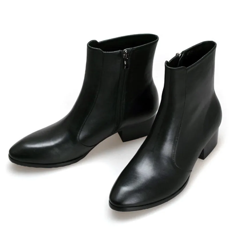 Leather Boot Cowhide Low Heel Zipper Pointed Short Boots England Men's Boots plus Velvet MEN'S SHOES Extra High Leather Shoes Fa
Leather Boot Cowhide Low Heel Zipper Pointed Short Boots England Men's Boots plus Velvet MEN'S SHOES Extra High Leather Shoes Fa