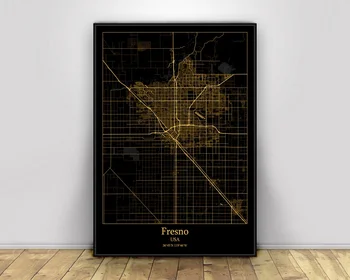 Fresno USA Black&Gold City Light Maps Custom World City Map Posters Canvas Prints Nordic Style Wall Art Home Decor
Fresno USA Black&Gold City Light Maps Custom World City Map Posters Canvas Prints Nordic Style Wall Art Home Decor