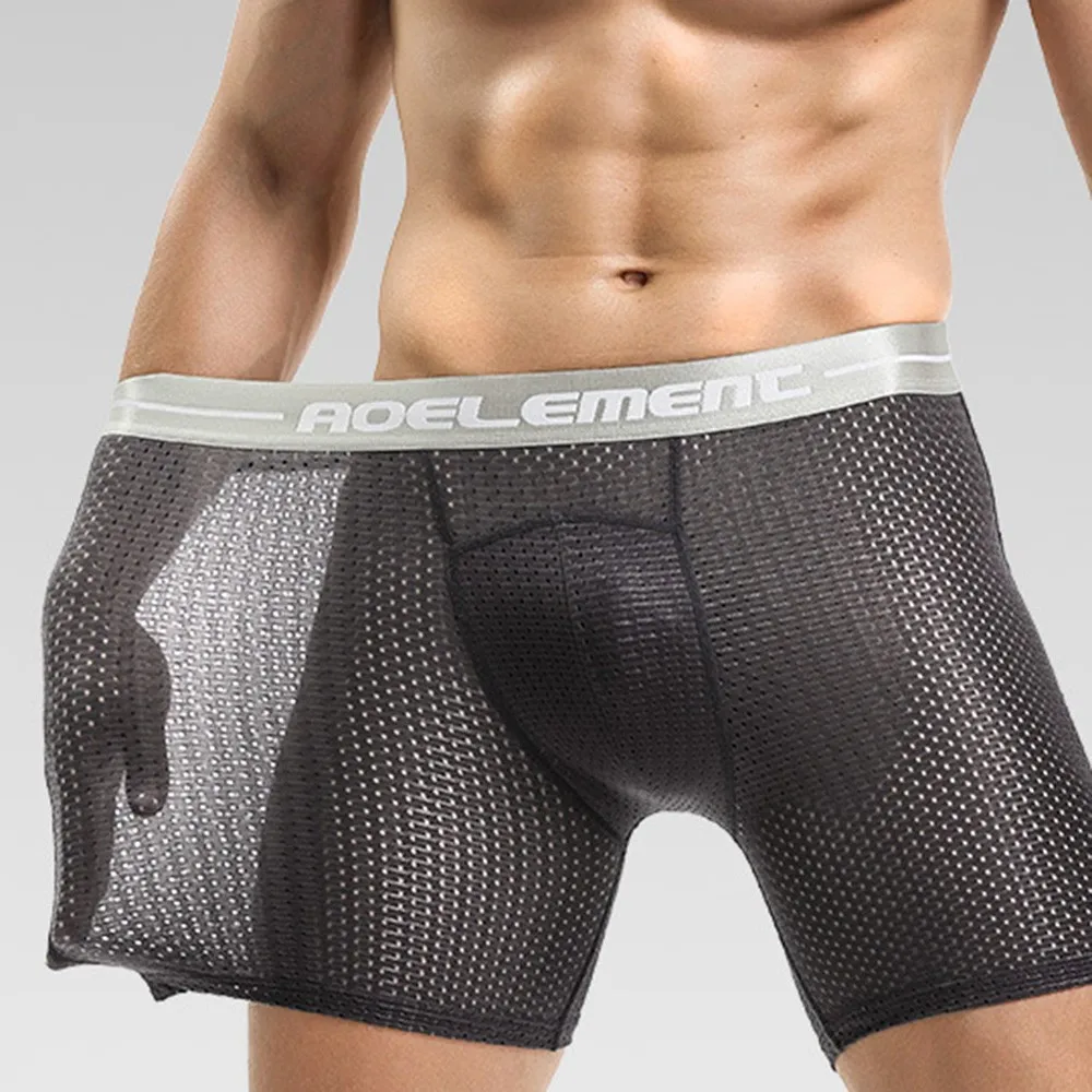 Long Boxers Men Mesh Underwear Quick Dry Mens Underwear Long Leg Boxer Running Underpants U Convex Pouch Bikini Male Panties A50
Long Boxers Men Mesh Underwear Quick Dry Mens Underwear Long Leg Boxer Running Underpants U Convex Pouch Bikini Male Panties A50