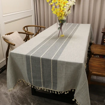 Decorative Table Cloth Cotton Linen Tablecloth Rectangular Dining Table Cover Gray Striped Square Tablecloths with Lace Edge
Decorative Table Cloth Cotton Linen Tablecloth Rectangular Dining Table Cover Gray Striped Square Tablecloths with Lace Edge