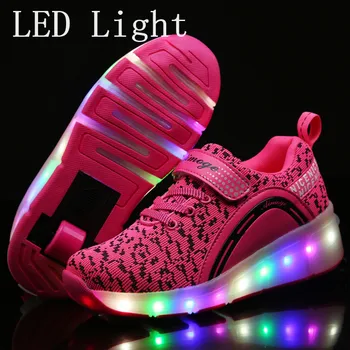 Kids Glowing Sneakers Sneakers with wheels Led Light up Roller Skates Sport Luminous Lighted Shoes for Kids Boys Pink
Kids Glowing Sneakers Sneakers with wheels Led Light up Roller Skates Sport Luminous Lighted Shoes for Kids Boys Pink