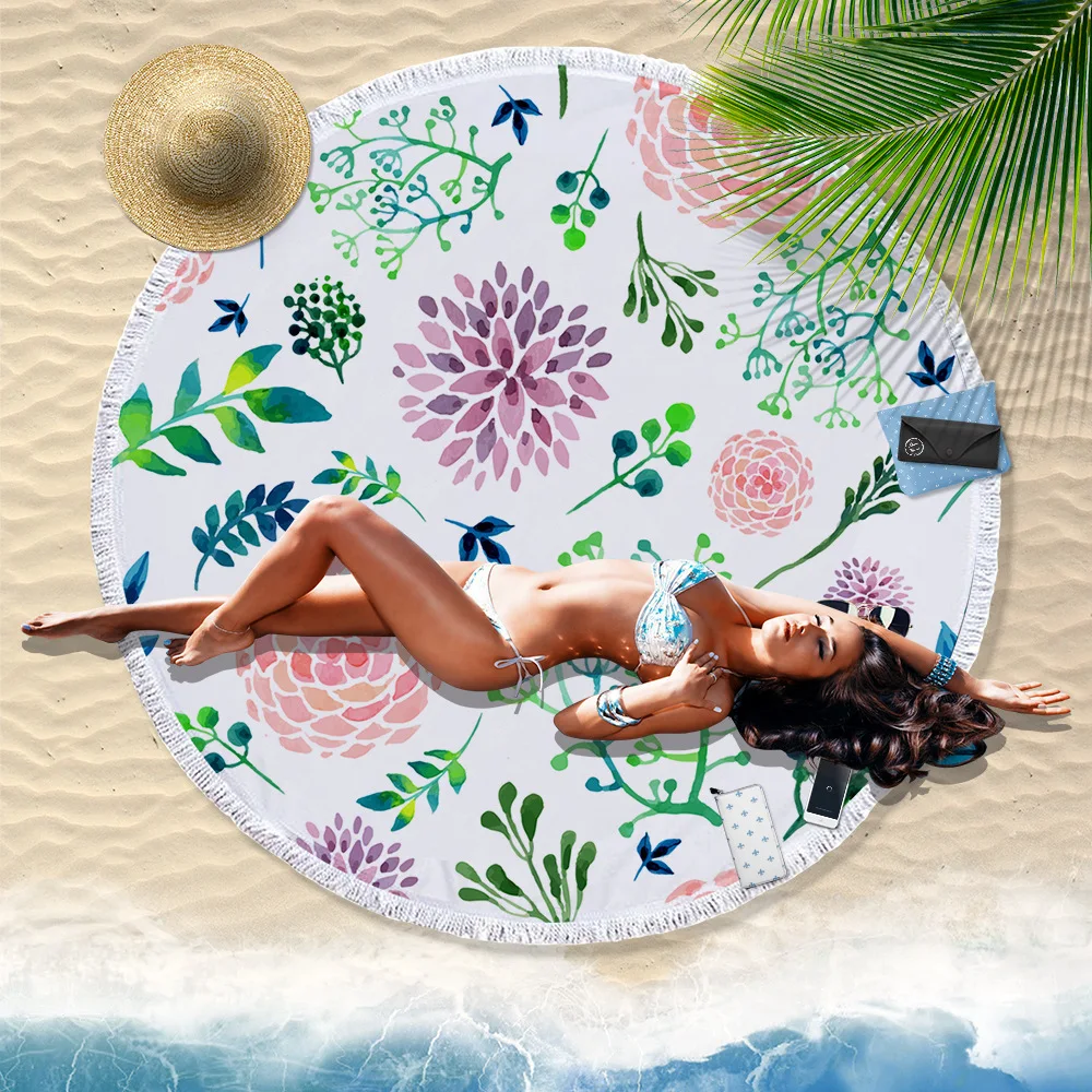 Superfine Fibre Digital Printing Ultra Large round Band Tassels Edge Beach Towel Yoga Mat Sun-resistant Shawl
Superfine Fibre Digital Printing Ultra Large round Band Tassels Edge Beach Towel Yoga Mat Sun-resistant Shawl