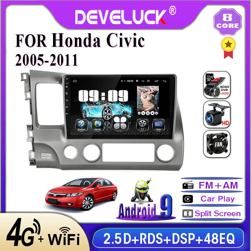 DEVELUCK Android 9.0 2din car radio multimedia video player navigation GPS IPS suitable for Honda Civic 2005 2006-2012 8 core 4G
DEVELUCK Android 9.0 2din car radio multimedia video player navigation GPS IPS suitable for Honda Civic 2005 2006-2012 8 core 4G