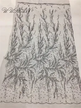 African Beaded Lace Fabric Sequins Net French Tulle Lace Fabric For Wedding Dress
African Beaded Lace Fabric Sequins Net French Tulle Lace Fabric For Wedding Dress