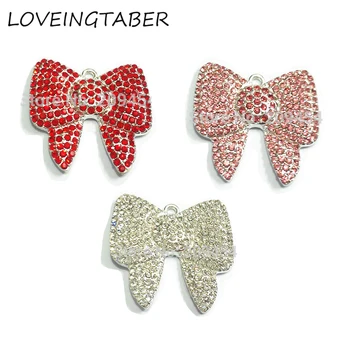 ( Choose Color First ) 40MM*38mm 10pcs/lot Bow Full Rhinestone Pendants For Necklace 
( Choose Color First ) 40MM*38mm 10pcs/lot Bow Full Rhinestone Pendants For Necklace