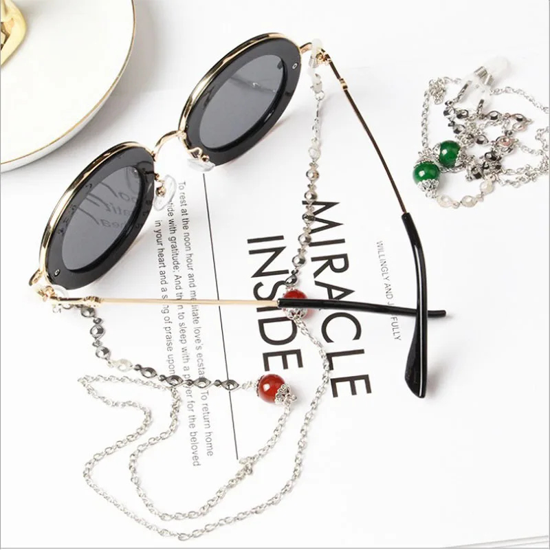 Jade Imitation Fashion Chic Womens Silver Eyeglass Chains Eyewears Cord Holder neck strap Rope Sunglasses Reading Beaded Glasse
Jade Imitation Fashion Chic Womens Silver Eyeglass Chains Eyewears Cord Holder neck strap Rope Sunglasses Reading Beaded Glasse