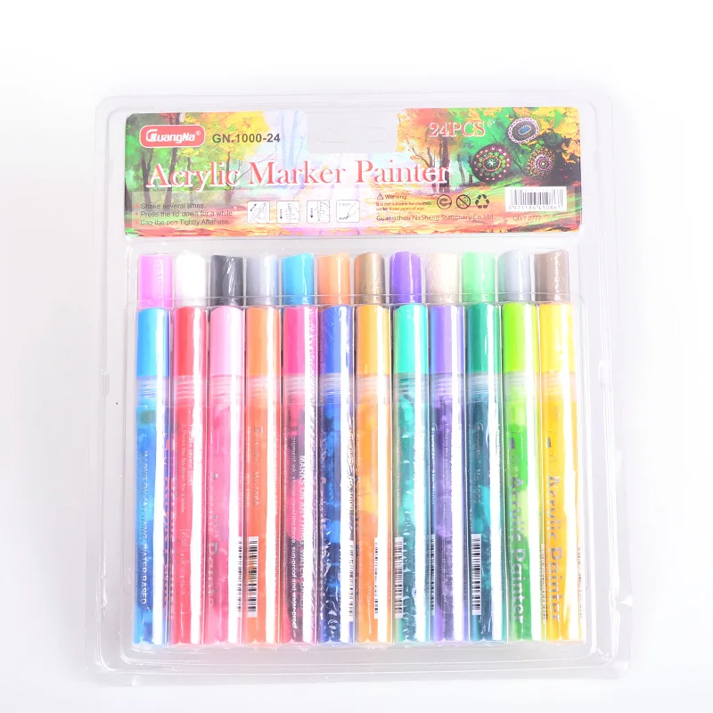 Recruit 1000 Acrylic Marker Pen 24 Color Metal Color Water-Based Black Card Pen Ceramic Body Painting Graffiti Pen
Recruit 1000 Acrylic Marker Pen 24 Color Metal Color Water-Based Black Card Pen Ceramic Body Painting Graffiti Pen