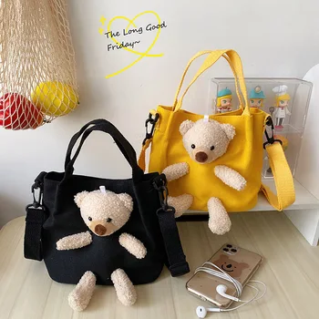 Korean Version Of Ins Wild Messenger Bag Female 2020 New Fashion Cute Student Bear Canvas Canvas Shoulder Bag Bucket Bag 
Korean Version Of Ins Wild Messenger Bag Female 2020 New Fashion Cute Student Bear Canvas Canvas Shoulder Bag Bucket Bag
