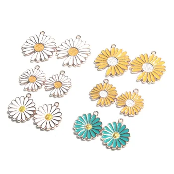 10pcs--25*27mm Enamel Sun Flower Charm Metal drip Golden Daisy Charm Pendants For earring necklace diy Jewelry Making
10pcs--25*27mm Enamel Sun Flower Charm Metal drip Golden Daisy Charm Pendants For earring necklace diy Jewelry Making