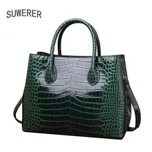 SUWERER New Women Genuine Leather handbags fashion Crocodile pattern real cowhide leather cowhide leather shoulder bag women
SUWERER New Women Genuine Leather handbags fashion Crocodile pattern real cowhide leather cowhide leather shoulder bag women