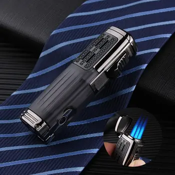 Metal Lighters Windproof Gas Lighter Cigarettes Lighter Torch 1300 C Multifunction Cigar Butane Lighters With Cigar cutter 
Metal Lighters Windproof Gas Lighter Cigarettes Lighter Torch 1300 C Multifunction Cigar Butane Lighters With Cigar cutter