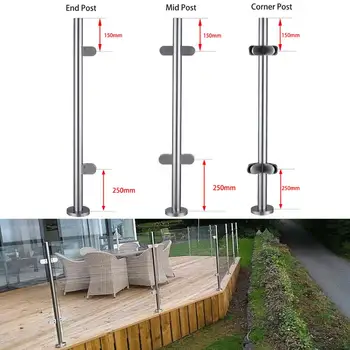 304 Stainless Steel Glass Post Balustrade Posts Grade Glass Clamps Rubbers End Caps / Mid Post/Corner Post Garden Fencing
304 Stainless Steel Glass Post Balustrade Posts Grade Glass Clamps Rubbers End Caps / Mid Post/Corner Post Garden Fencing