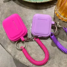 Case For Silicone Solid Color Protective Earphone Cover For Pro with Spring Fexible Chain Keyring
Case For Silicone Solid Color Protective Earphone Cover For Pro with Spring Fexible Chain Keyring