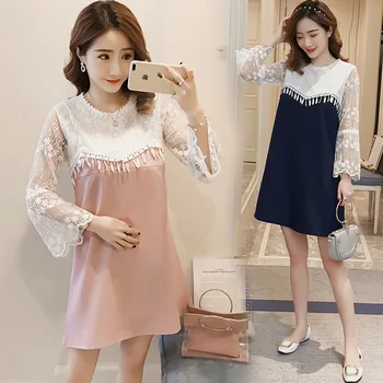 Spring And Autumn New Style Maternity Clothes Lace Joint Lactation Garment Three-quarter-length Sleeve Dress
Spring And Autumn New Style Maternity Clothes Lace Joint Lactation Garment Three-quarter-length Sleeve Dress