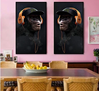 Large Animal Picture Canvas Printed Painting Modern Funny Thinking Monkey with Headphone Wall Art Alec Monopoly Poster
Large Animal Picture Canvas Printed Painting Modern Funny Thinking Monkey with Headphone Wall Art Alec Monopoly Poster