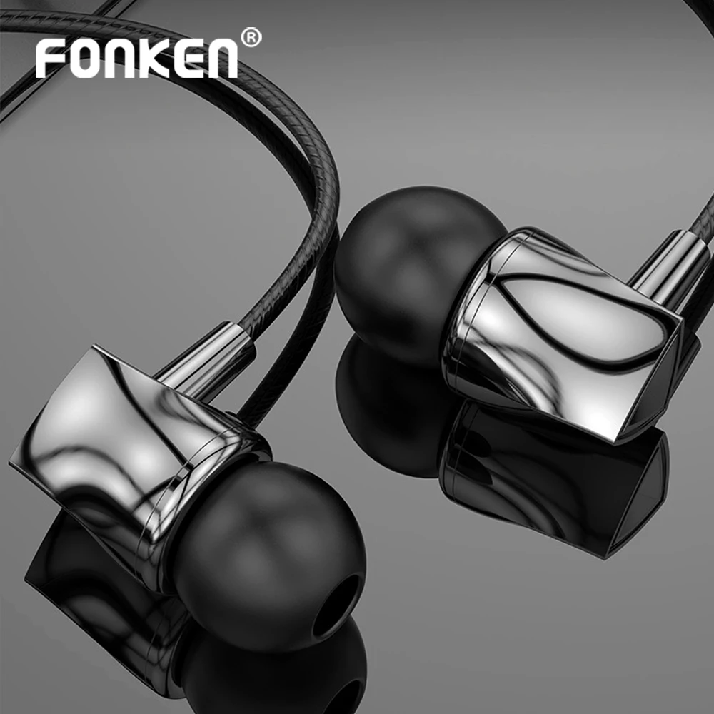 Проводные наушники FONKEN с разъемом 3 5 мм для Huawei Xiaomi Hi-Fi спортивные Аурикулярные