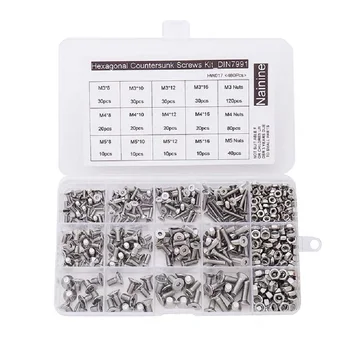 480Pcs/set M3 M4 M5 DIN7991 GB70.3 Hexagonal Countersunk Screws Flat Head Screw Hex Socket Bolt Assortment Kit
480Pcs/set M3 M4 M5 DIN7991 GB70.3 Hexagonal Countersunk Screws Flat Head Screw Hex Socket Bolt Assortment Kit