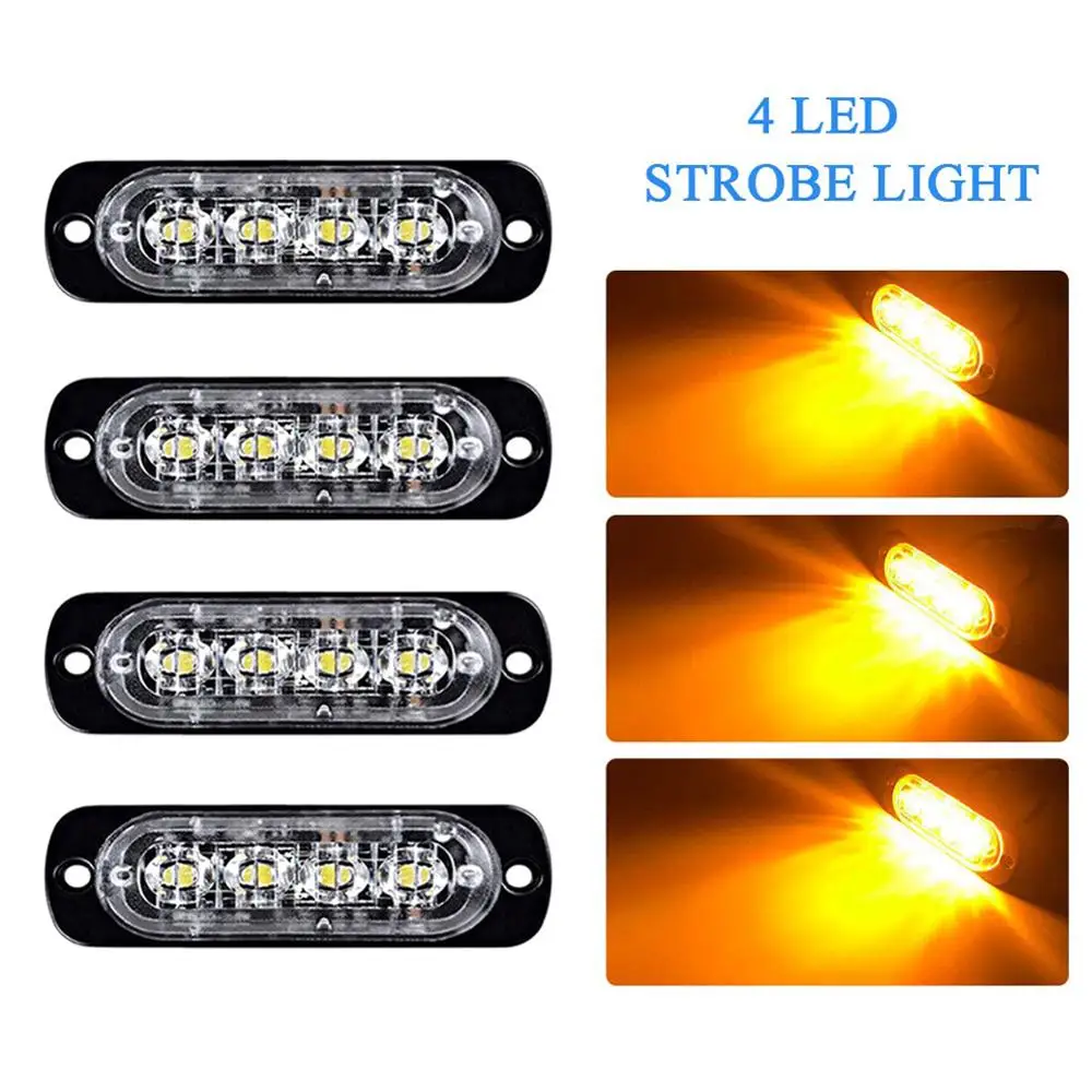 4pcs Car LED Flashing Light LED Strobe Signal Warning Light Bar Flashing Recovery Strobe Car Emergency Light Accessory
4pcs Car LED Flashing Light LED Strobe Signal Warning Light Bar Flashing Recovery Strobe Car Emergency Light Accessory
