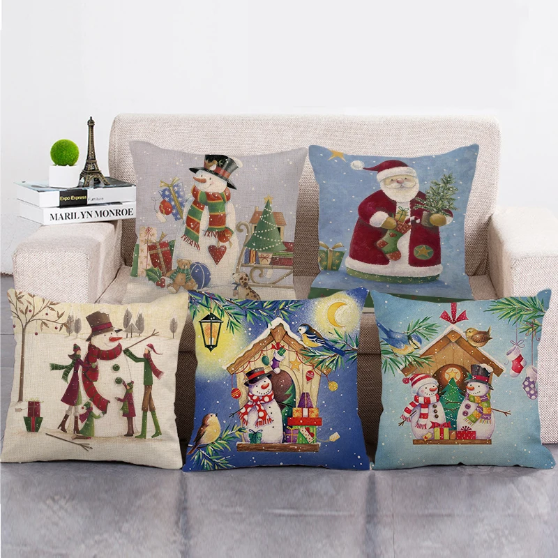 Wholesale Hot selling cartoon Snowman Christmas series Linen/Cotton Throw PillowCovers Couch Cushion Cover Home Decor Pillowcase
Wholesale Hot selling cartoon Snowman Christmas series Linen/Cotton Throw PillowCovers Couch Cushion Cover Home Decor Pillowcase