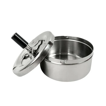 Stainless Steel Portable Ashtray Housewares Spinning With Cover Round Push Down Cigarette Ashtray With Spinning Tray Holder
Stainless Steel Portable Ashtray Housewares Spinning With Cover Round Push Down Cigarette Ashtray With Spinning Tray Holder