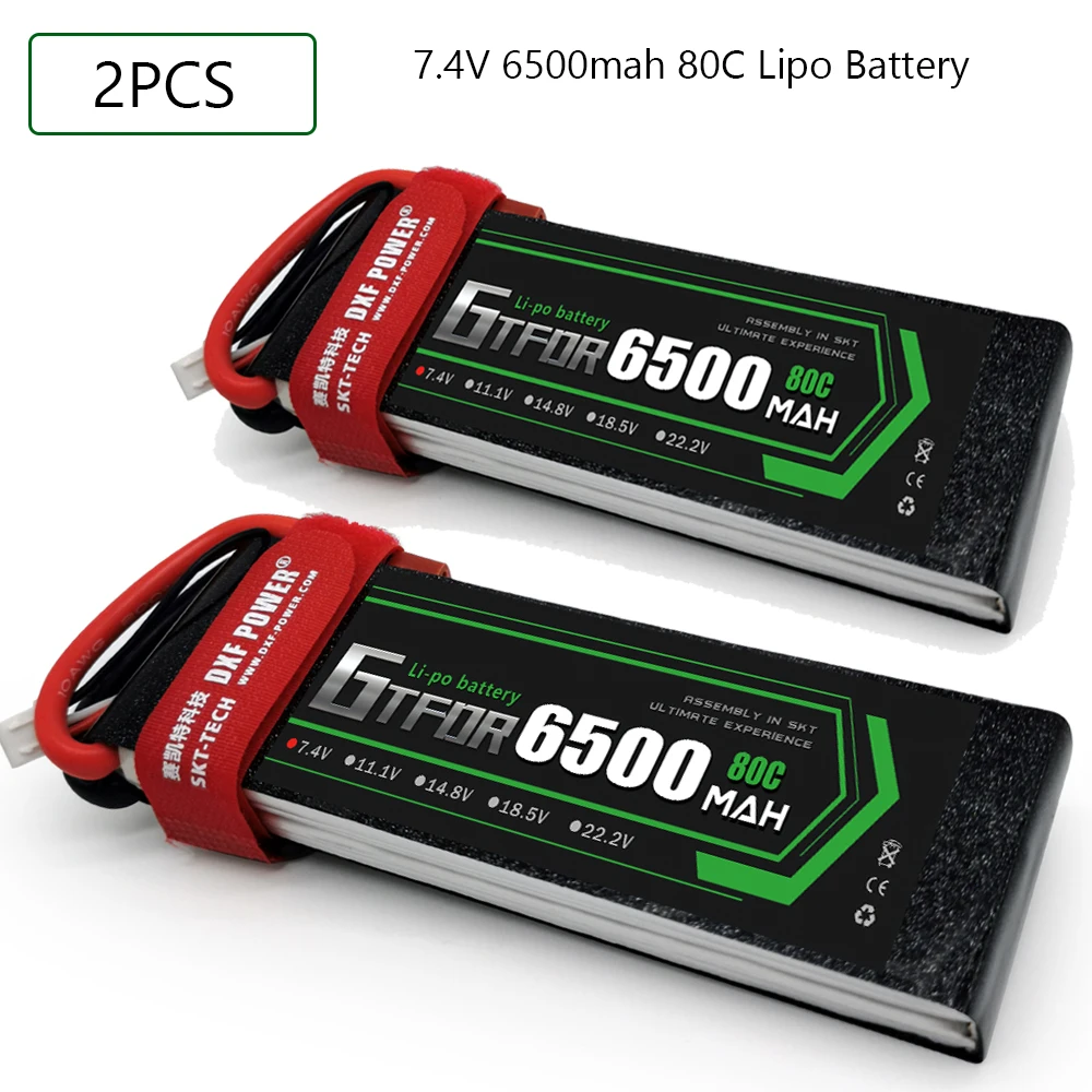 GTFDR 2S 7.4V 6500mah 80C-160C Lipo Battery 2S XT60 T Deans XT90 EC5 For FPV Drone Airplane Car Racing Truck Boat RC Parts
GTFDR 2S 7.4V 6500mah 80C-160C Lipo Battery 2S XT60 T Deans XT90 EC5 For FPV Drone Airplane Car Racing Truck Boat RC Parts