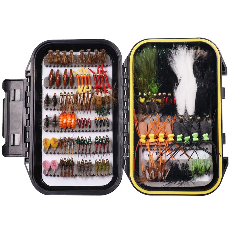 

Fly Fishing Flies Kit - 120pcs Fishing Fly - Dry Wet Streamer Nymph Emerger Fishing Fly Starter Set for Trout Bass Bluegill Fish
