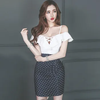 2020 Summer Korea Cloth Color Patchwork Strap Off Shoulder V-Neck high Waist Dot Print Mini Bodycon Sexy Club Dresses
2020 Summer Korea Cloth Color Patchwork Strap Off Shoulder V-Neck high Waist Dot Print Mini Bodycon Sexy Club Dresses