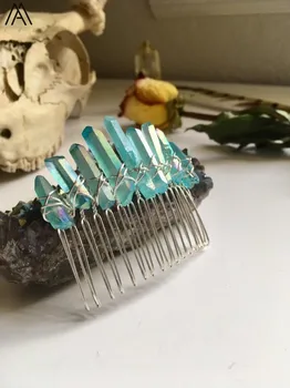 5PCS Silvery Wire Wrapped Sky Blue AB Quartz Stick Point Hair Combs Tiara For Women Crystal Combs Bridal Hair Jewelry Findings
5PCS Silvery Wire Wrapped Sky Blue AB Quartz Stick Point Hair Combs Tiara For Women Crystal Combs Bridal Hair Jewelry Findings