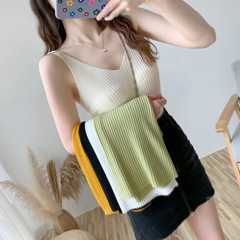 COIGARSAM Sexy Knitting blouse women Summer Sleeveless Spaghetti Strap V-Neck blusas womens tops and blouses White Green 8003
COIGARSAM Sexy Knitting blouse women Summer Sleeveless Spaghetti Strap V-Neck blusas womens tops and blouses White Green 8003
