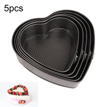 5pcs Heart-shaped Springform Pan Kit Non-stick Leakproof Cheesecake Pans Bakeware Heat Resistant Baking Moulds Kitchen Accessory
5pcs Heart-shaped Springform Pan Kit Non-stick Leakproof Cheesecake Pans Bakeware Heat Resistant Baking Moulds Kitchen Accessory