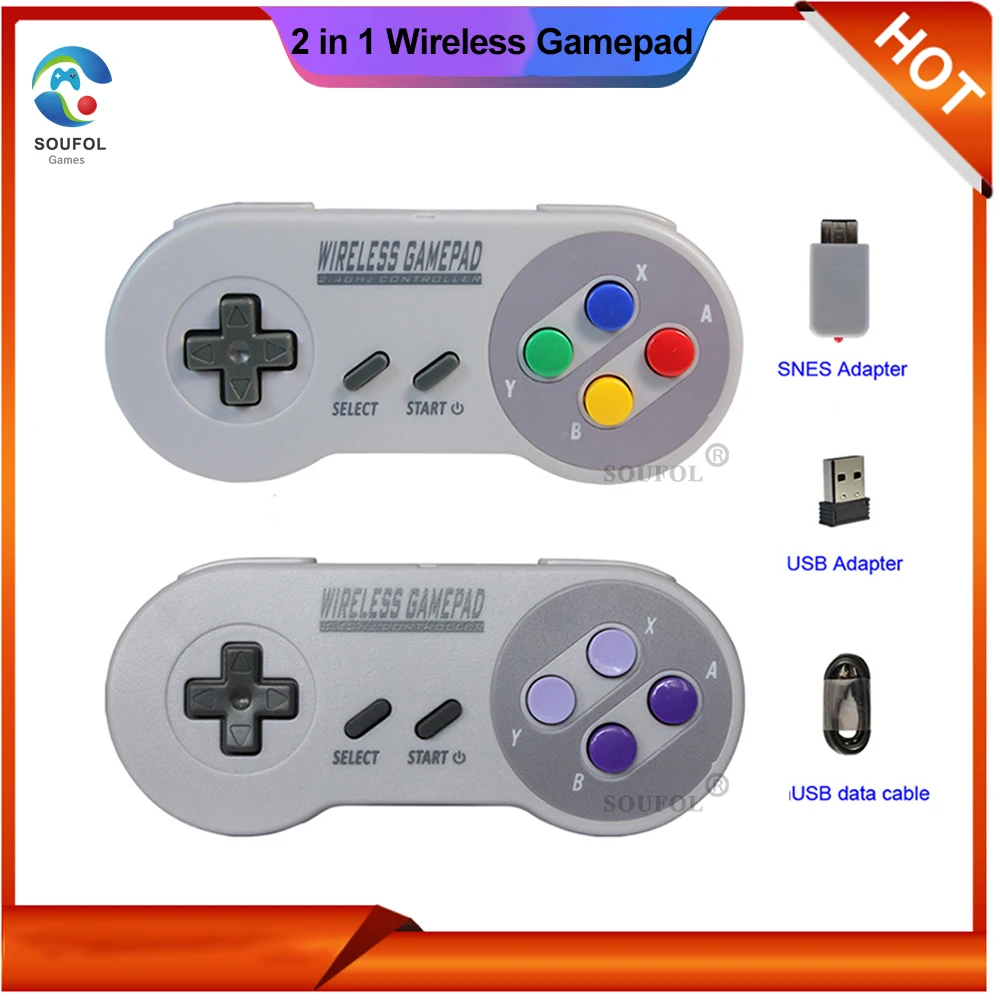 Новинка 2020 беспроводной контроллер 2 4 ГГц Bluetooth джойстик геймпад для SNES Super Nintendo